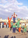 "Look ma, no hands"  The agile and flexible acrobats of Jemaa El Fna