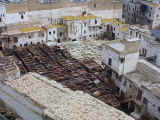 The dying vats for skins at the Souk des Teinturies in the medina