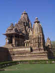 Medieval Indian temple carved from pink sandstone