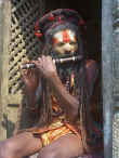 A holy man layin' down some holy tunes in Kathmandu