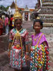 Young entrepreneurs selling ribbon necklaces