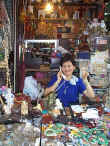 An antique vendor in the Cat Steet Market